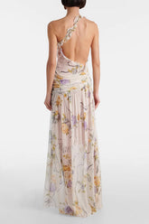 One Shoulder Silk Creponne Dress